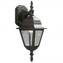  301020 BLK - Outdoor Cast Aluminum Lantern - Black w/ Clear Beveled Glass